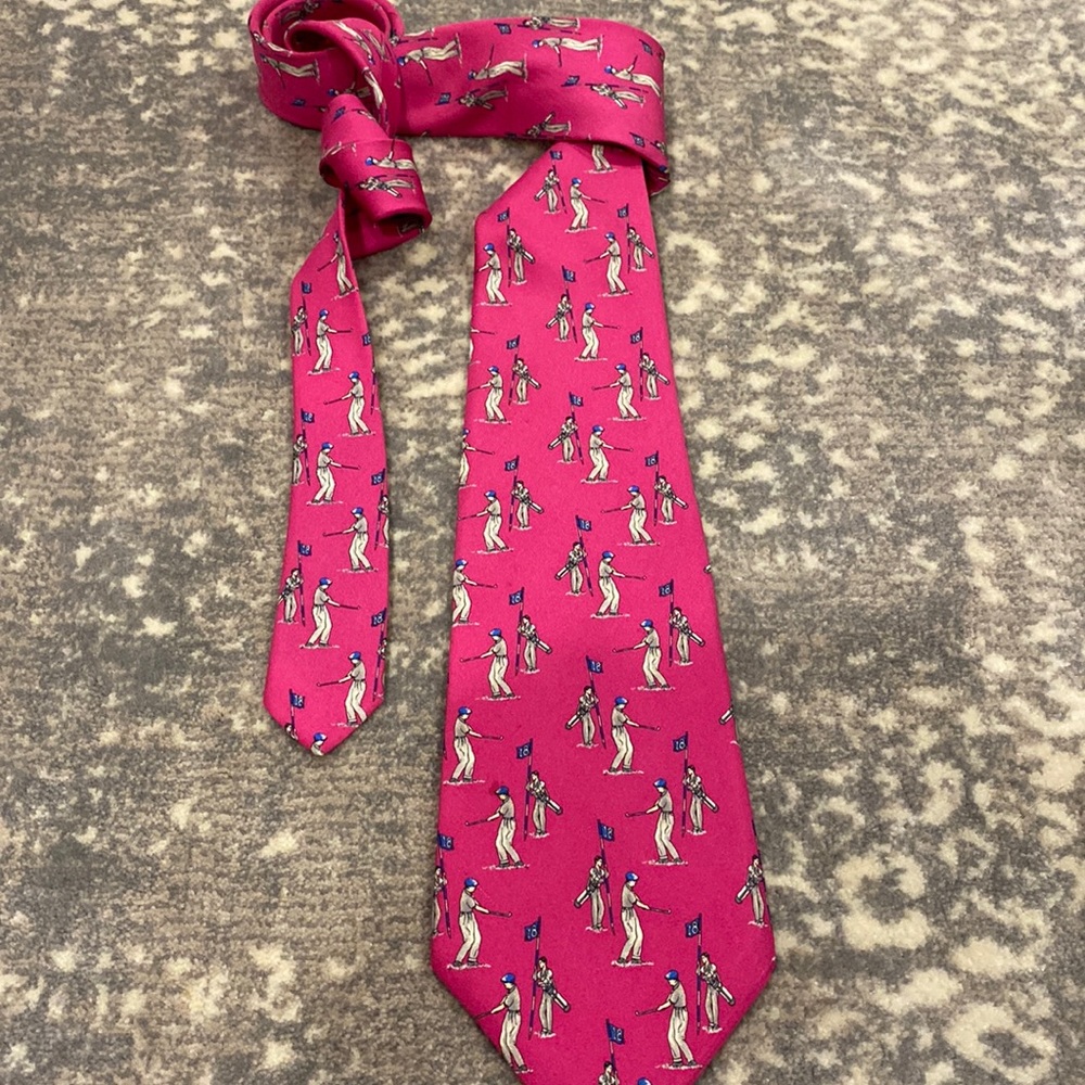 POLO BY RALPH LAUREN SILK TIE WITH GOLFERS